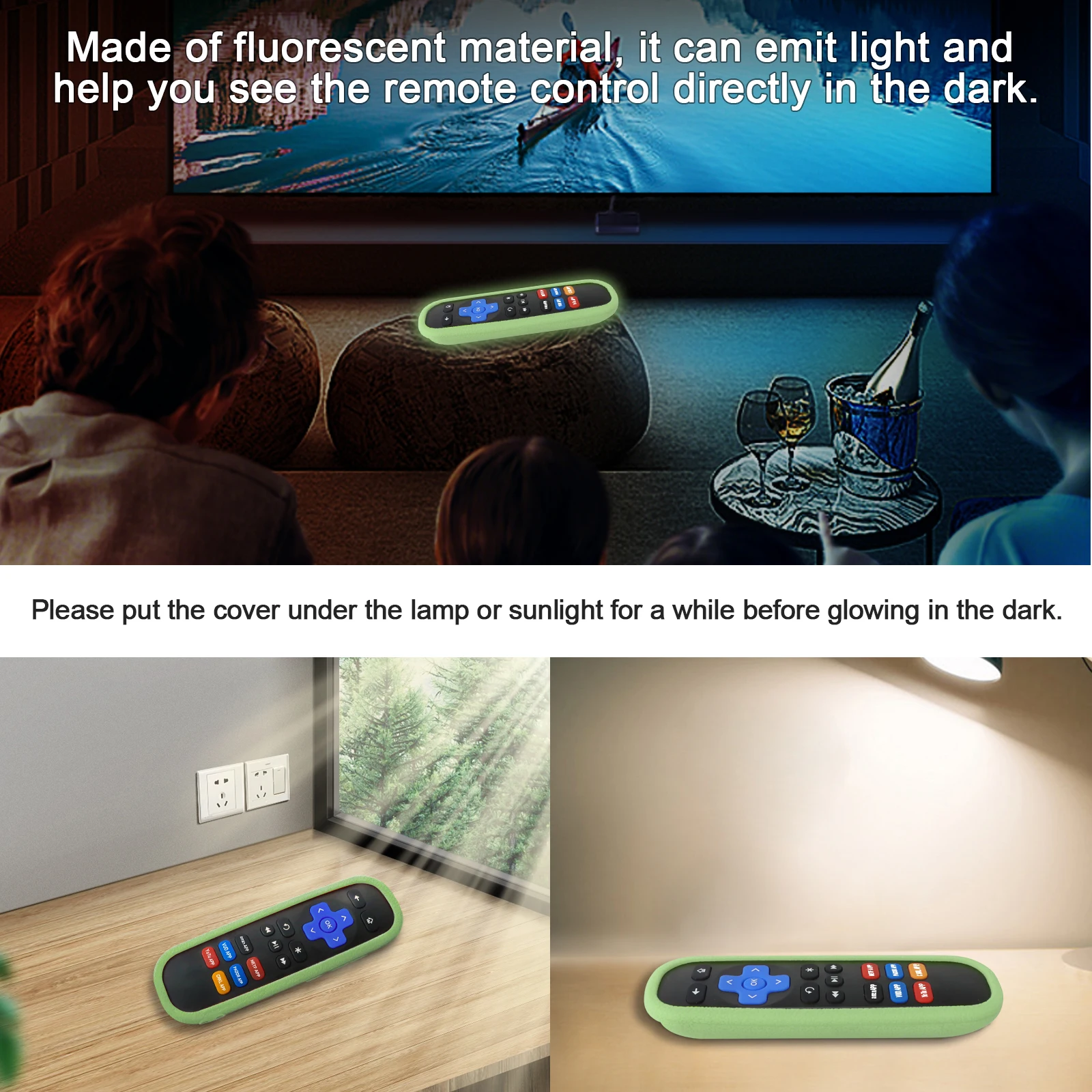 حافظة حماية لجهاز التحكم عن بعد لـ TCL لـ Roku TV 3600R RC280 غطاء مقاوم للصدمات من السيليكون مضاد للفقدان