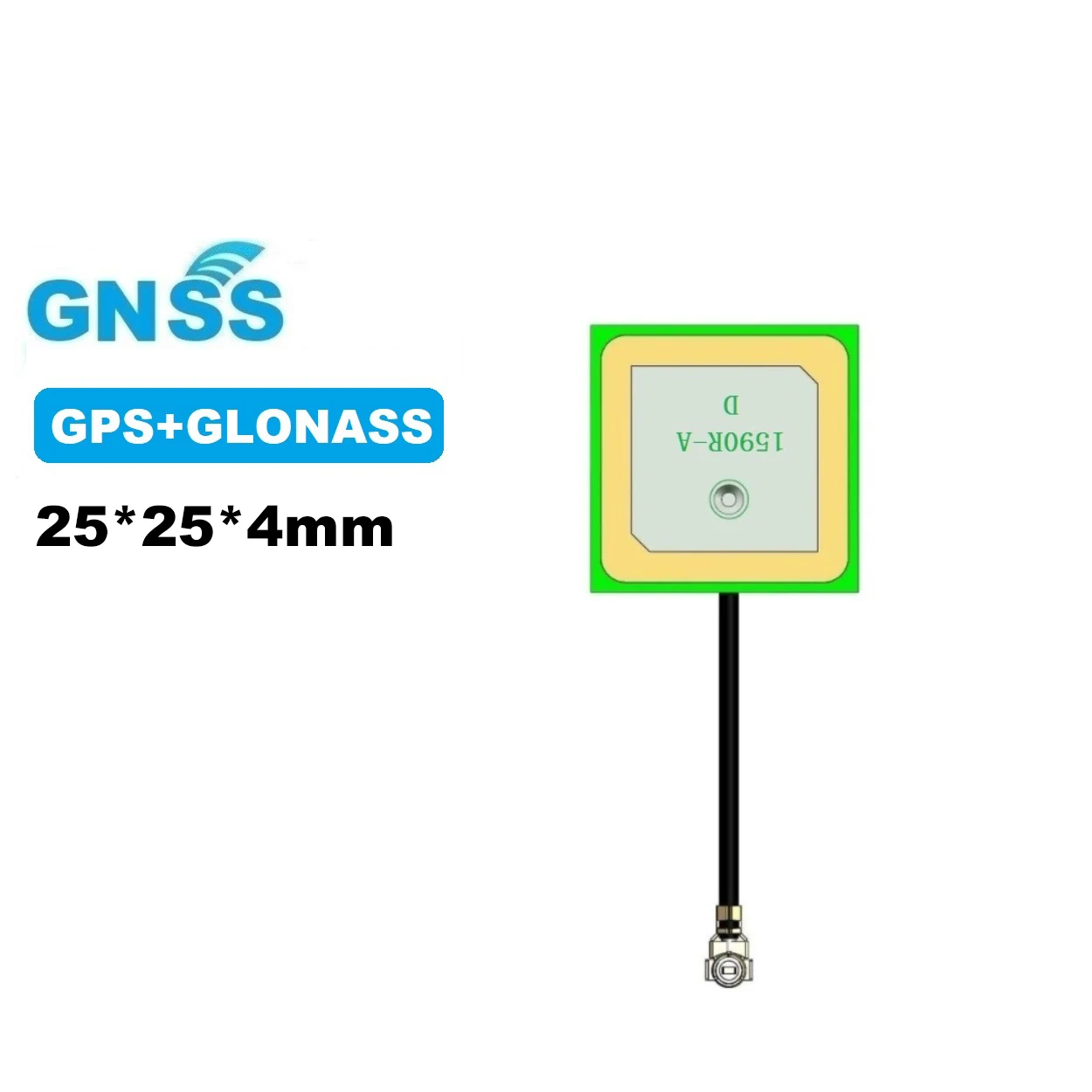 2Pcs GPS Glonass BD Antenna Build-in Ceramic Antenna GNSS Passive Antenna With IPEX UFL 10cm Cable 25*25*4 35*35*4