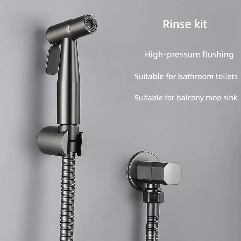 Handheld Bidet Sprayer Set Accessories Bathroom Brushed Gold Stainless Steel Sprayer Self-Cleaning White Grey