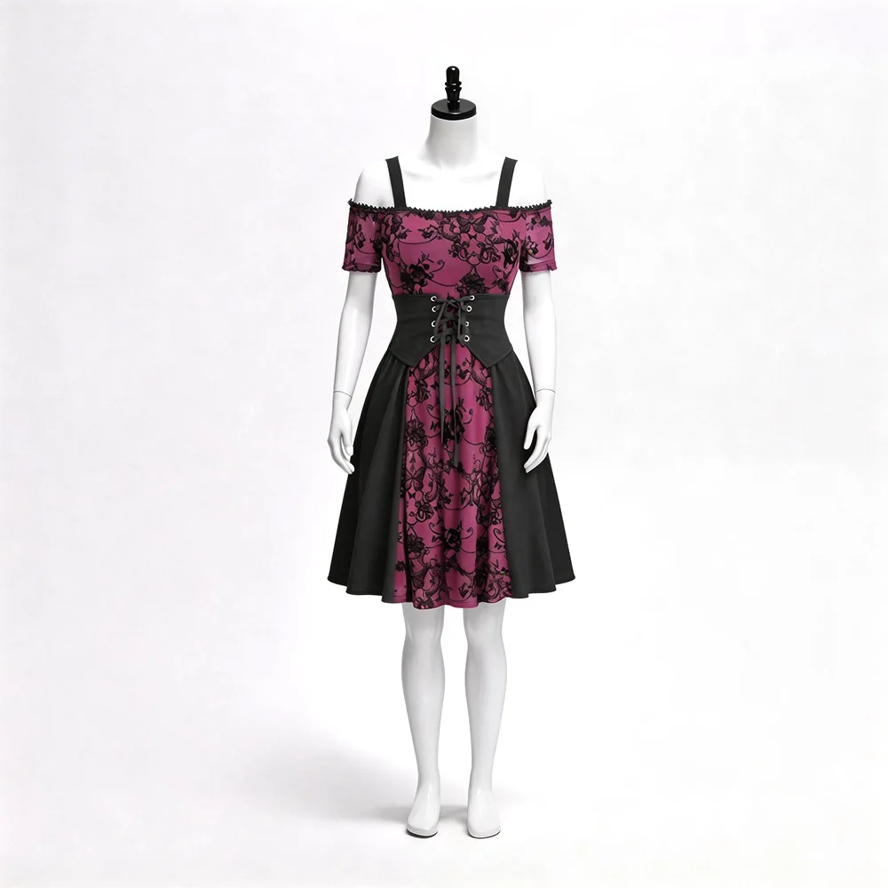 Gothic Style  Cosplay Short Skirt for Women Halloween Print Design Red And Black  Skirt Ladies Fashion Summer Wear
