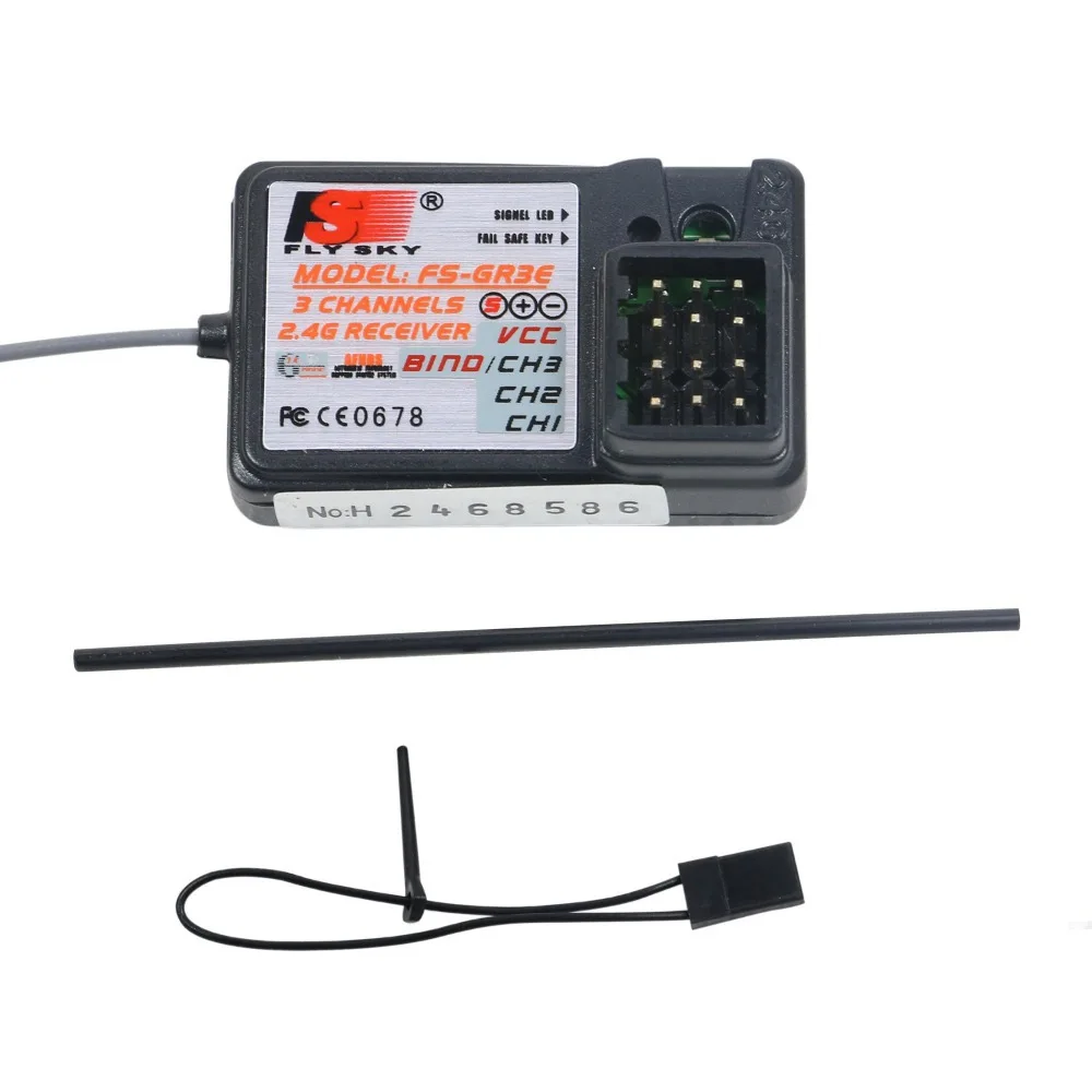 2pcs Flysky FS-GR3E AFHDS 2.4G 3CH Receiver for FS-GT2 FS-GT2B FS-GT3B FS-GT3C FZ-IT4S RC Car Boat