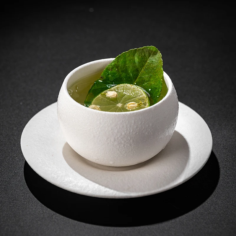 Scrubbed handmade ceramic dessert soup bowl white stew cup high-grade exquisite soup cup porridge bowl tableware kitchenware.