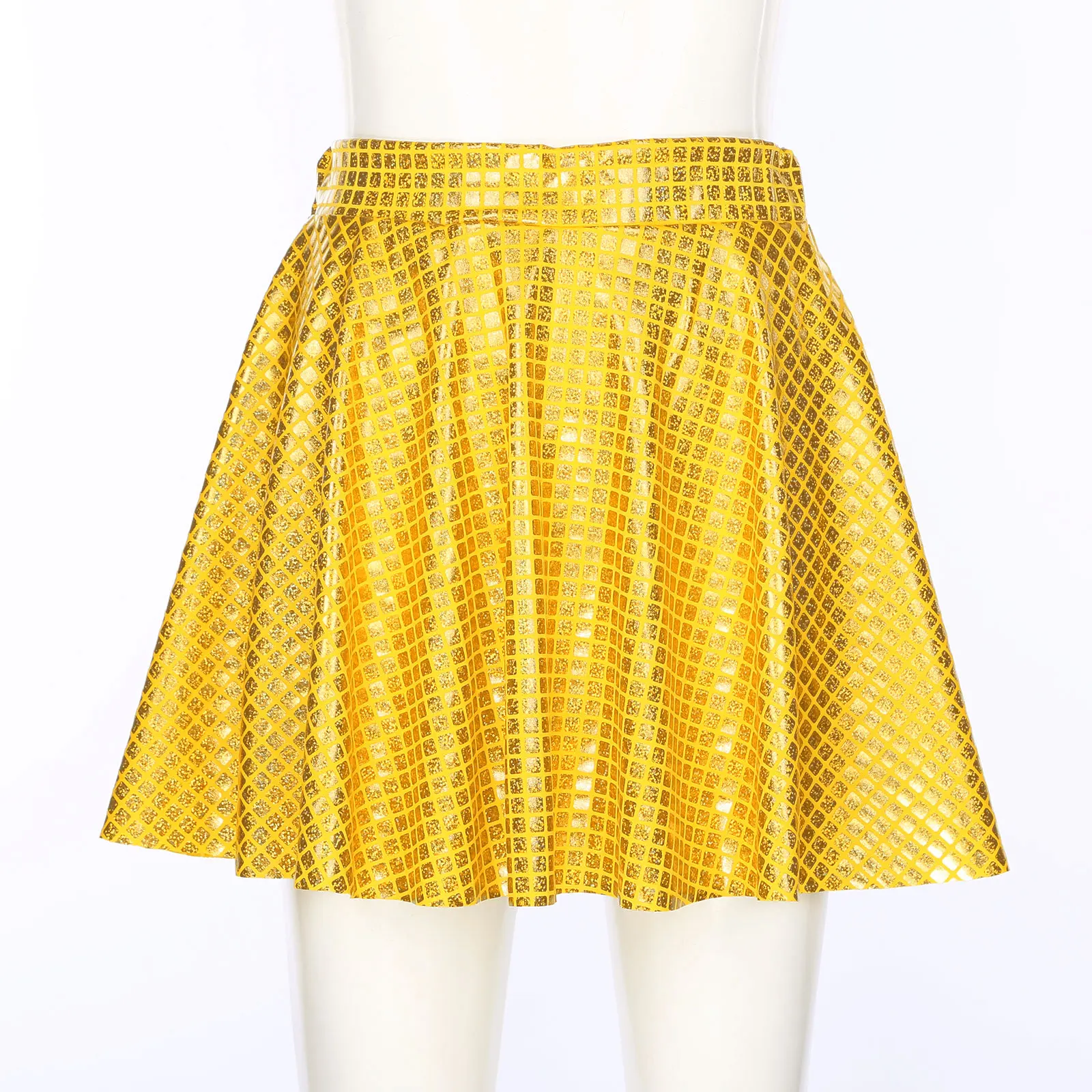 Falda de baile para mujer, ropa de baile de Jazz, Hip Hop, brillante, a cuadros, lentejuelas, faldas con volantes para animadoras, baile, actuación,