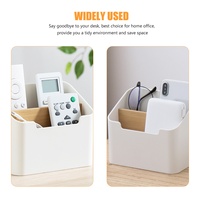 2 Pcs Pen Holder Storage Box Desk Organizer Remote Controller Case Plastic Tidy Save Space Home Office Bedroom Living Room File
