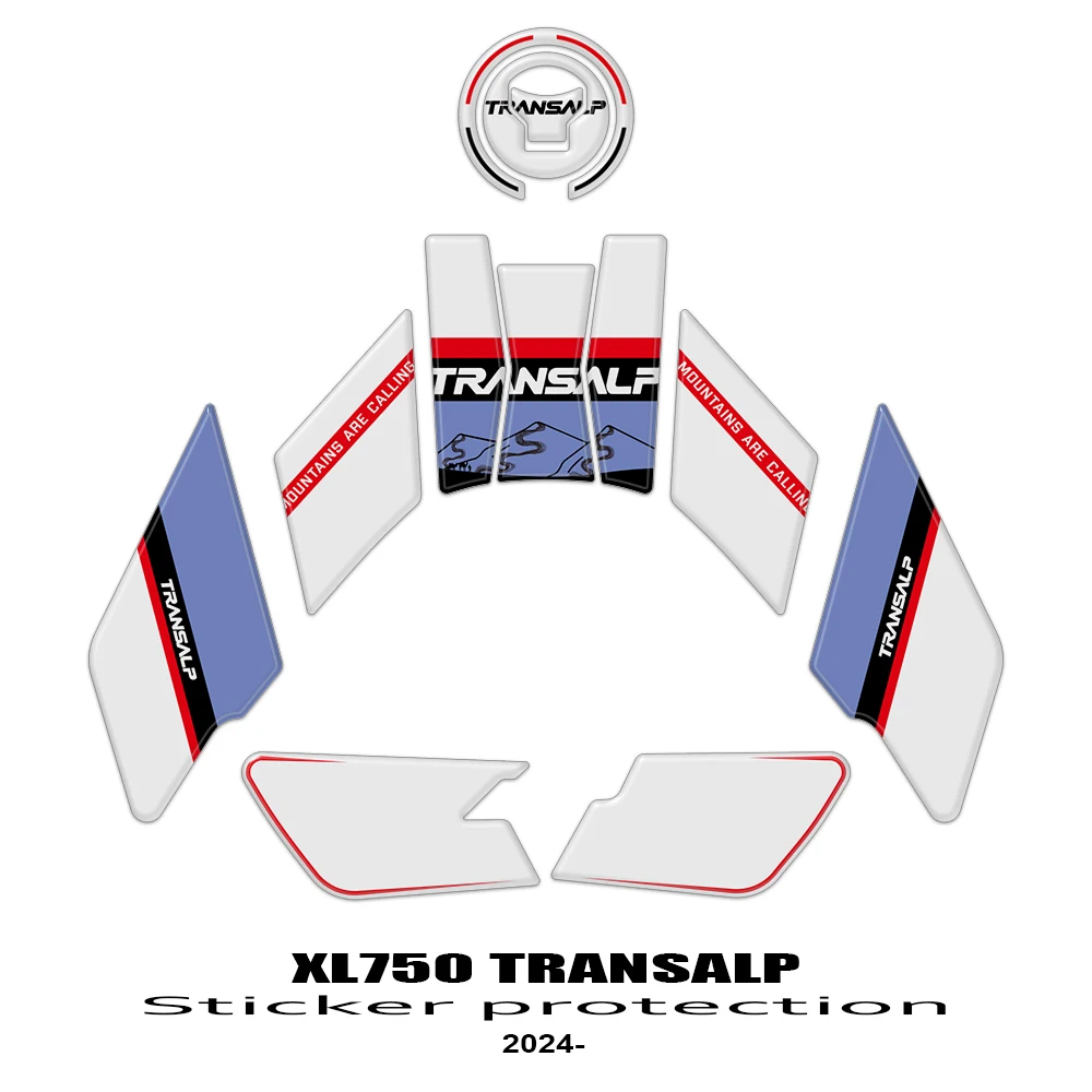 

Накладка на бак Transalp 750 для XL750 Transalp 2023-2024, защитный комплект 3D-наклеек из смолы для мотоцикла