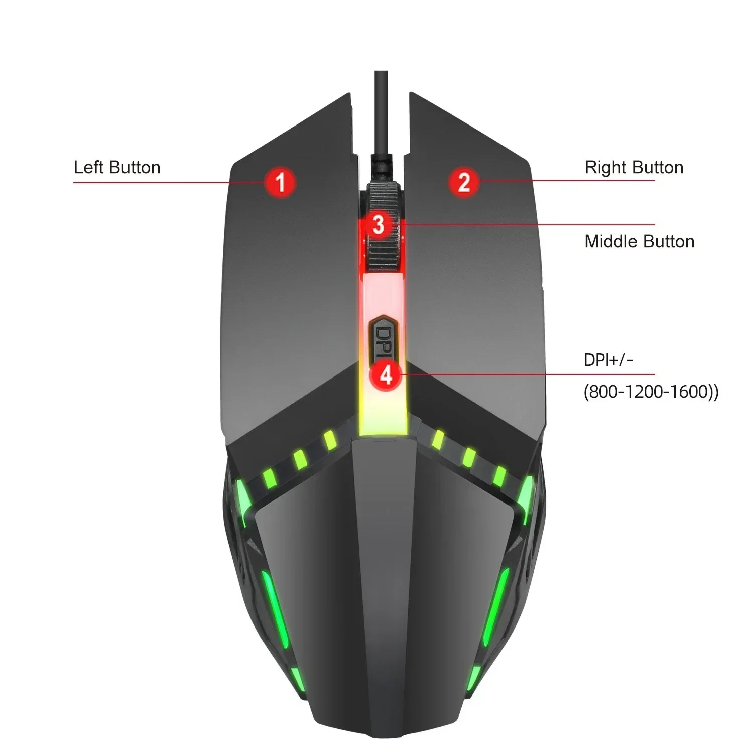 

YP Suitable for Office Graphics, S200 Gamer Comfortable Touch Wired Color Illuminated Gaming Mouse 4D Ergonomic Design