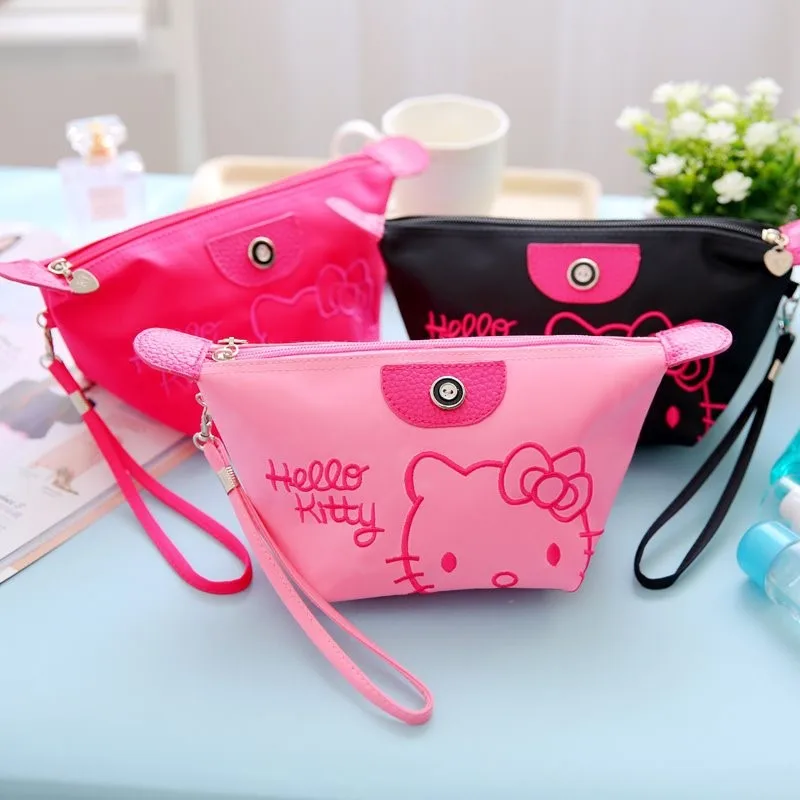 Sanrio Hello Kitty Cosmetic Bag Makeup Cartoon Girls portatile ad alta capacità Travel Wash Storage Bag Kawaii Anime Girl Gifts