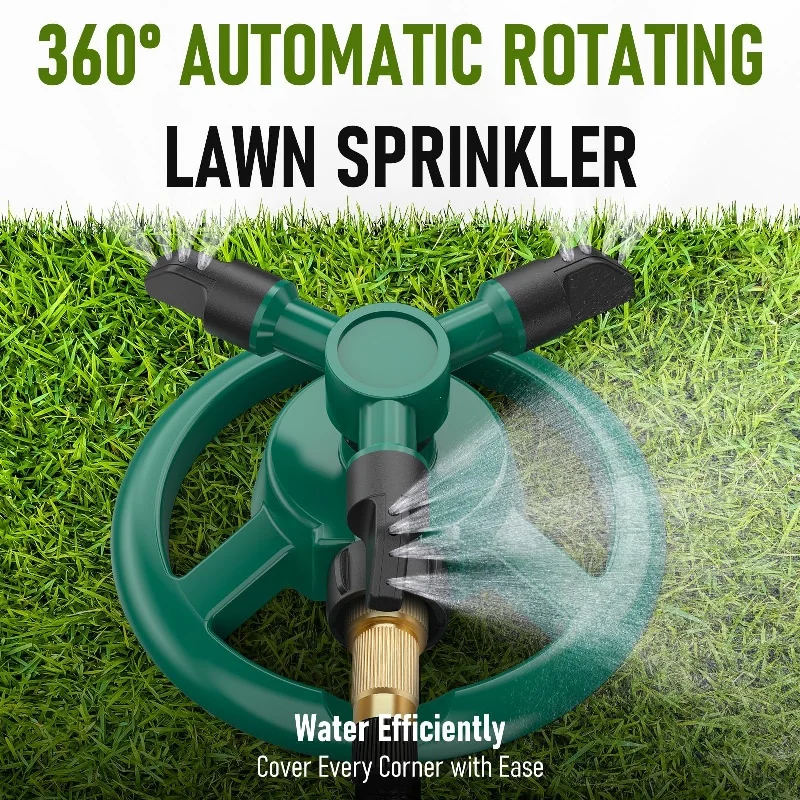 360 Degree Automatic Rotating Water Pipe Sprayer Garden Lawn Sprinkler Yard Large Area Coverage Watering Irrigation Tool