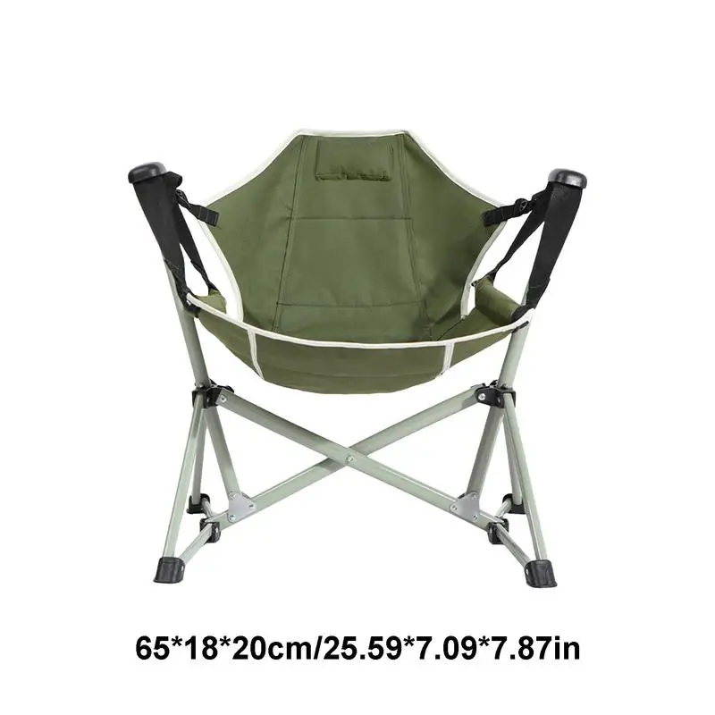 Outdoor Leisure Rocking Chair Convenient Camping Folding Rocking Chair 600D Oxford Swinging Rocking chair with Carry Bag