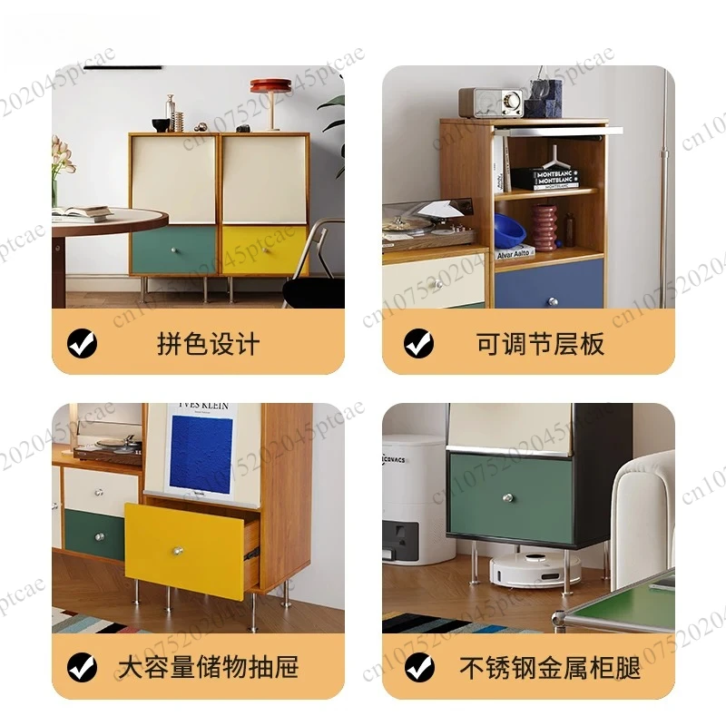 Creative Entrance Storage Cabinet Sofa Side Cabinet Medieval Style Bauhaus Chest of Drawers Simple Living Room Storage Cabinet
