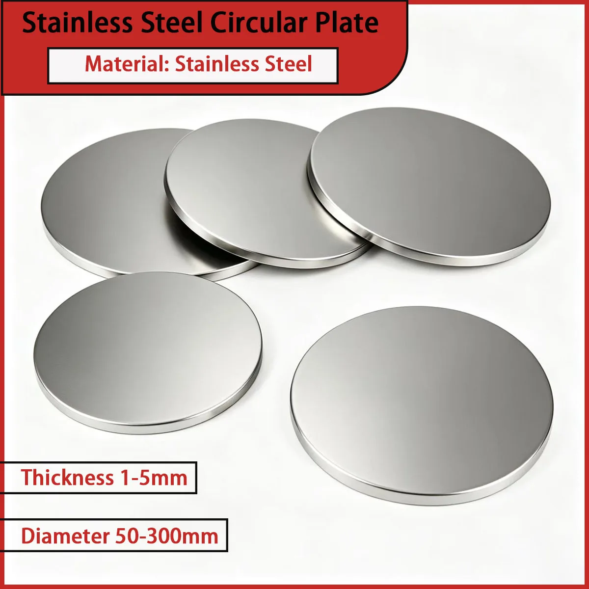 Stainless steel circular plate with a diameter of 50-300mm is used to make mechanical gaskets, hardware accessories, etc