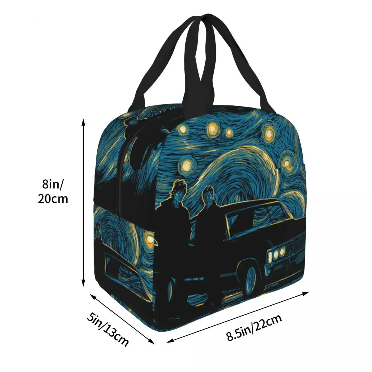 Supernatural Night Insulated Lunch Bags Thermal Bag Lunch Container High Capacity Lunch Box Tote Food Storage Bags Beach Travel