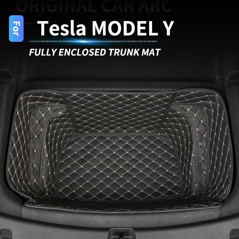 

For Tesla Model Y Car Trunk Storage Pad Front Trunk Storage Mat Inter Accessories Protective Bottom Pad Leather Decoration Pad