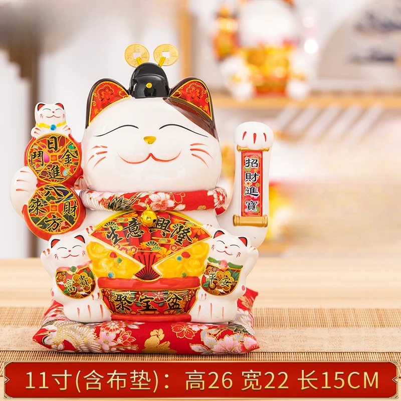 

Ceramic Lucky Cat Home Decor Waving Hand Cat Feng Shui Ceramic Fortune Cat Statue Kawaii Room Decor Accessories