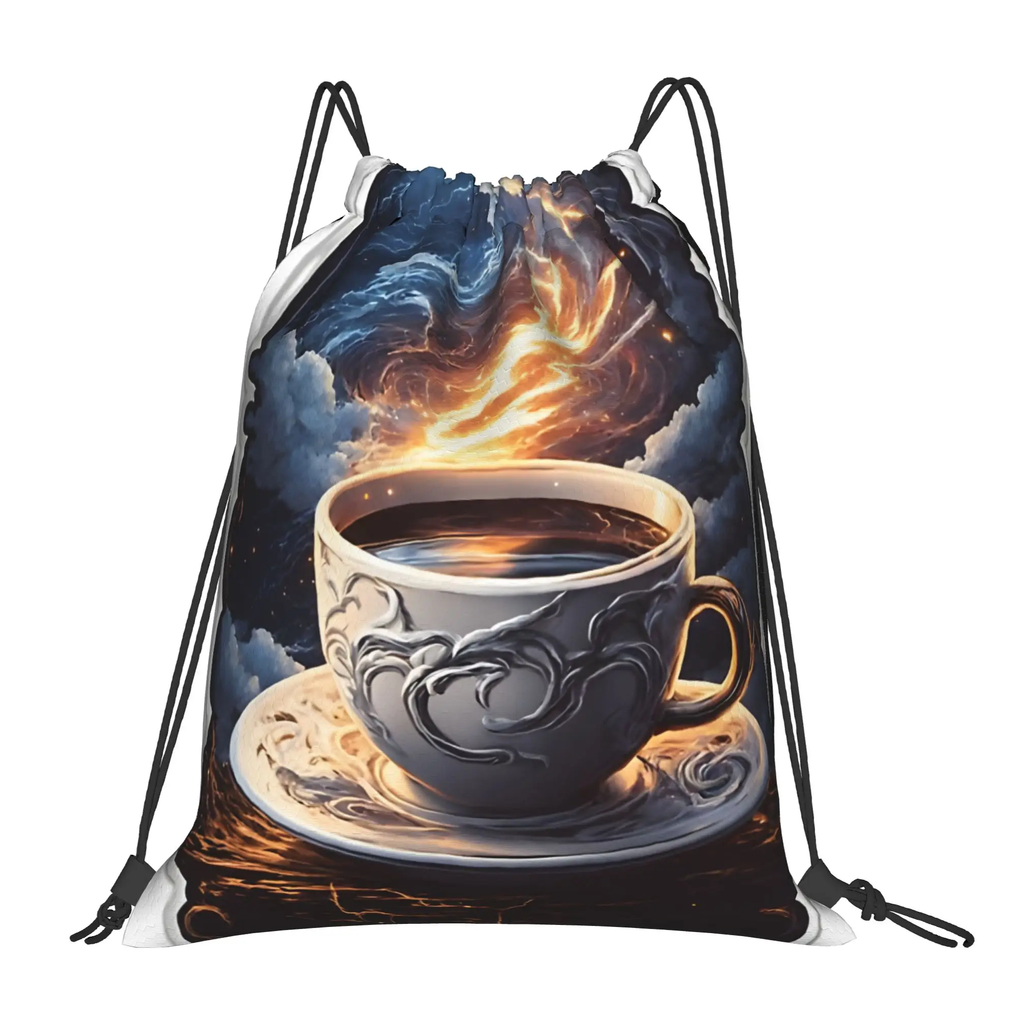 Trippy Landscape Coffee VIII Portable Sports Riding gym Drawstring Bags Cool gift Storage Backpacks