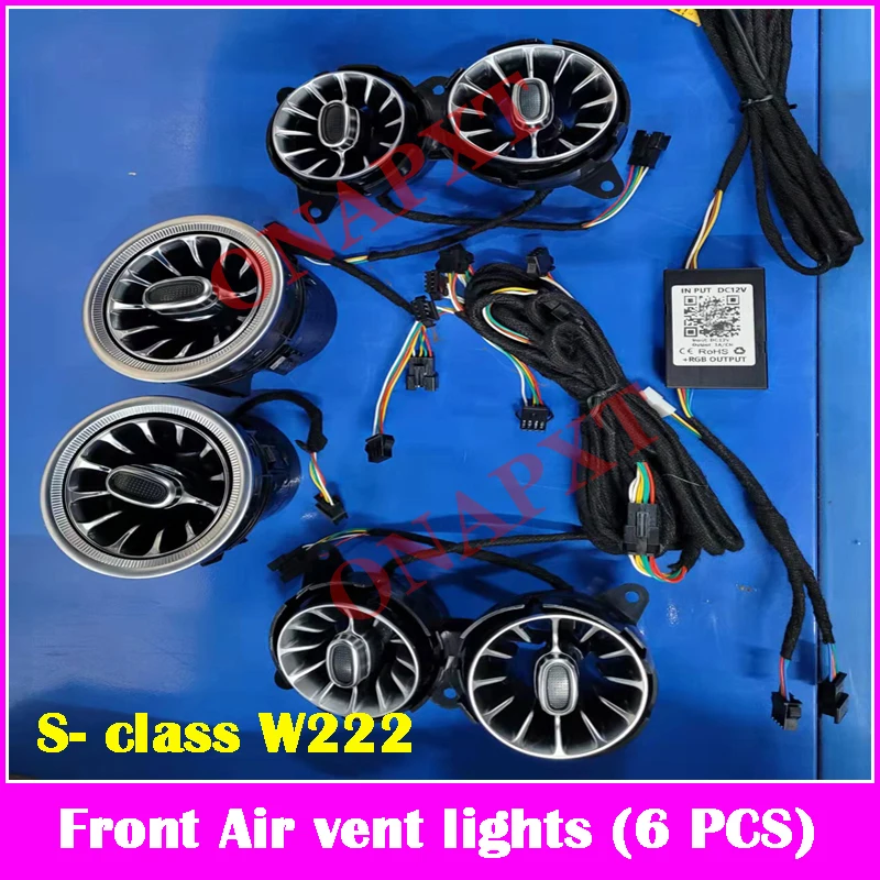 Led Voor Benz A/C/E/S/V/Cla/Gla/Glc W176 W205 w213 W222 W447 W117 W156 X253 Bluetooth App Nozzle Omgevingslicht Air Vent Turbine