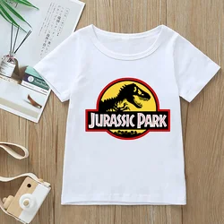 T-shirt For Boys Girls Jurassic Park Tshirts Kids Clothes Dinosaur Animal Print Design T Shirt cute kids Camisetas white Tops