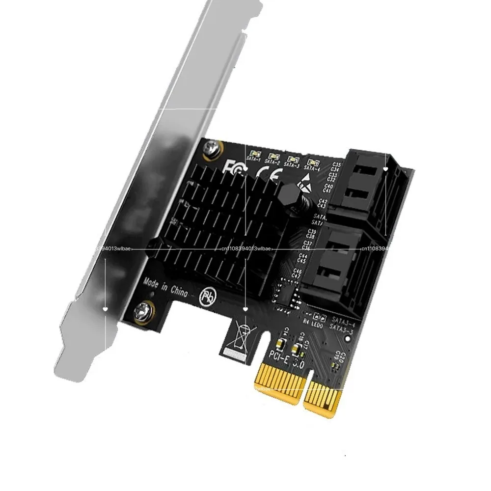 PCIe to SATA 4-Port Expansion Card for NAS RAID, 6/8/10 Bay HDD Controller