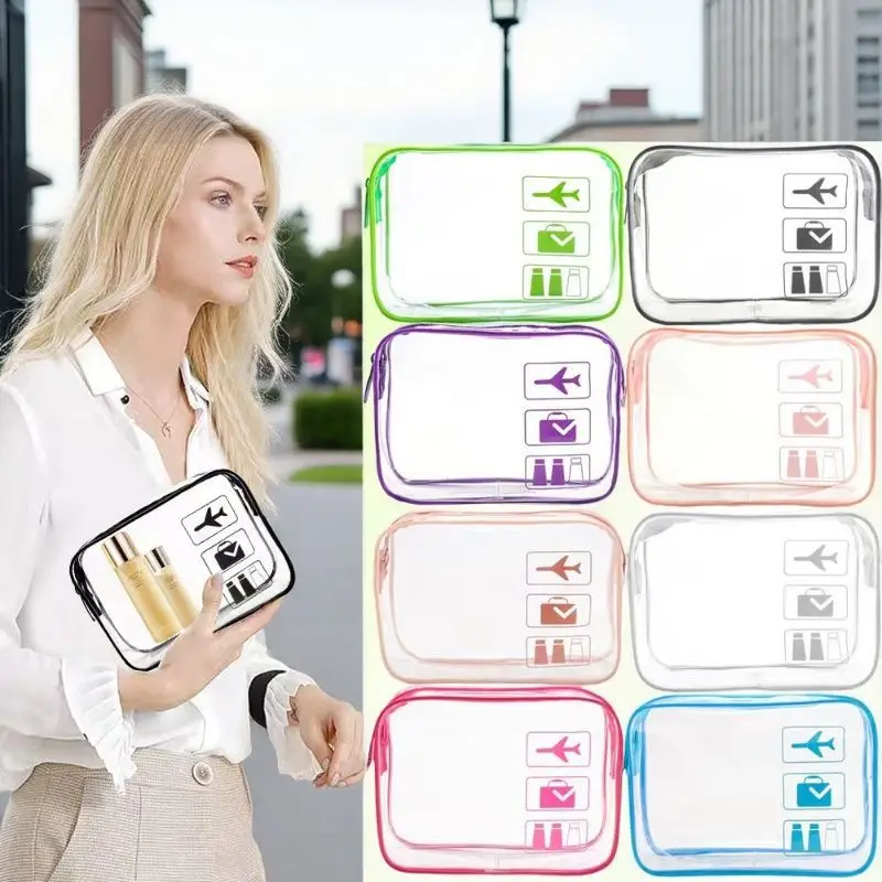 

1-4PCS Portable Outdoor Grooming Bag PVC Transparent Makeup Bag Go Traveling Transparent Makeup Bag Simple Travel Storage Bag