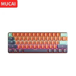 MUCAI MKA610 USB Mini Mechanical Gaming Wired Keyboard Red Switch 61 Key Gamer for Computer PC Laptop Detachable Cable