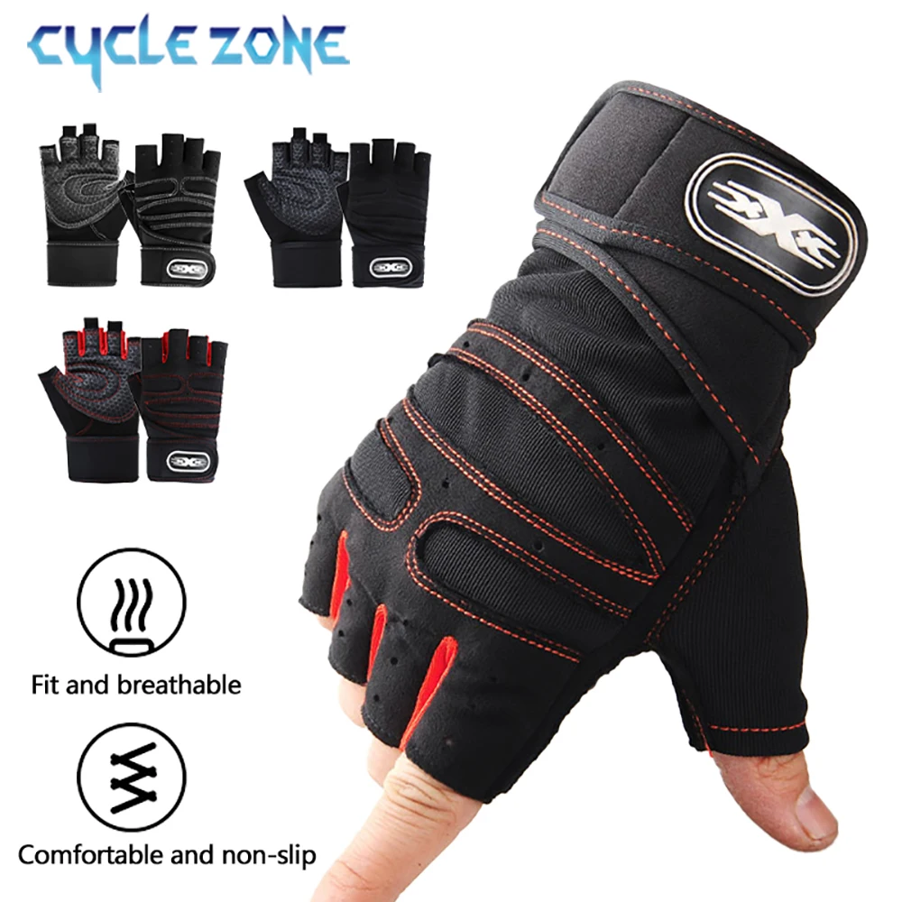 

Cycling Half Finger Gloves Fitness Weightlifting Training Glove MTB Road Bike Non Slip Mittens Sports Exercise Train Equipment