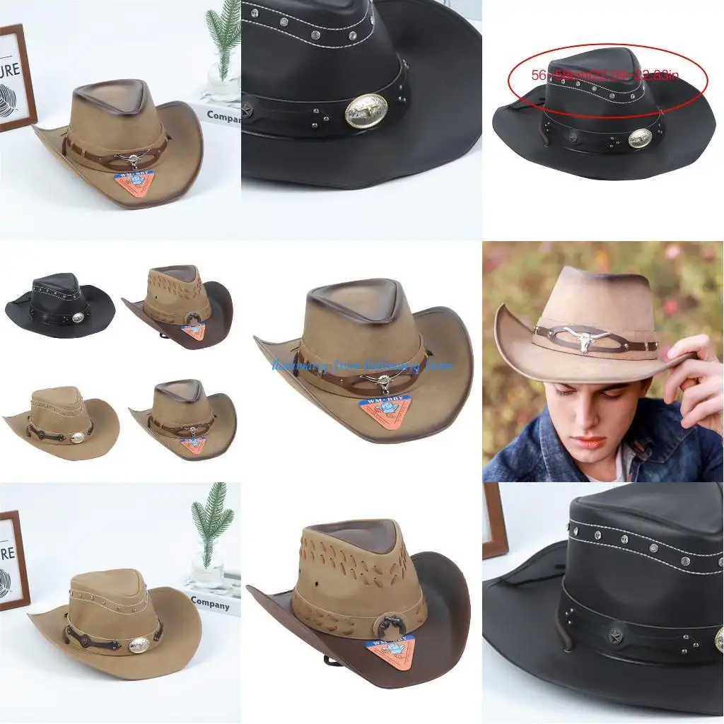 

573B Soft Felt Cowboy Hat with Tapered Front Suitable for Men and Women Unisex Festival Holiday New Year Present