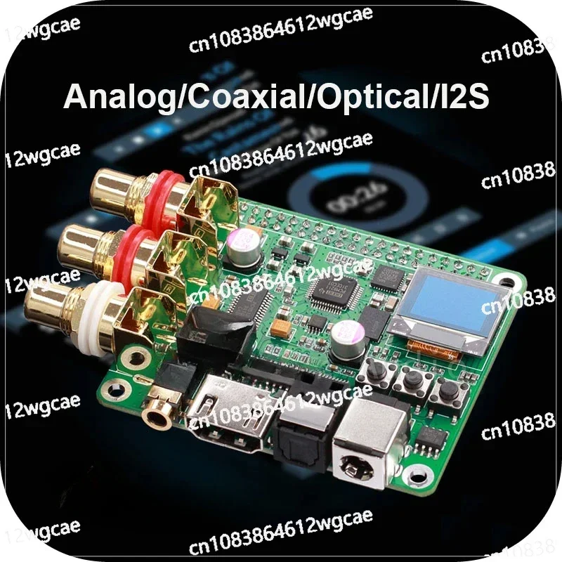 HIFI DAC Decoder Raspberry Pi Coaxial Fiber Optic I2S Digital Sound Card 384KHz 32Bit