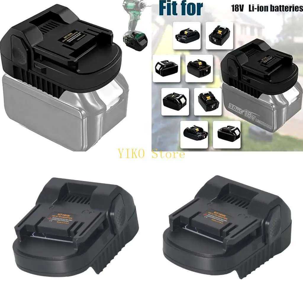K32C Practical 18V Tool Adapters with Overloads Protections ABS Housing Battery Converters Plastic Texture for Power Tool
