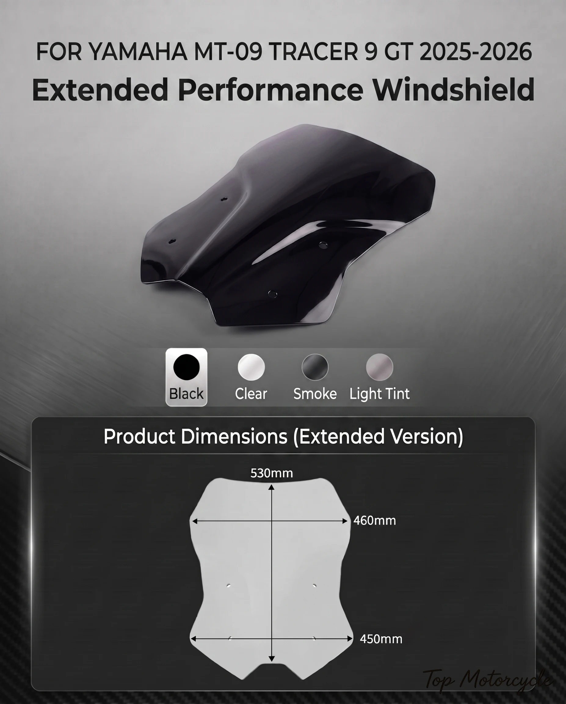High Double Bubble Windscreen Windshield For Yamaha Tracer 9 GT MT-09 2025-2026 Motorcycle Wind Deflector Visor Fairing Parts