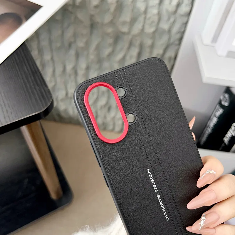 

For Xiaomi Redmi Turbo 5, Turbo 5 Max Case ELVEV Luxury Line Pattern PU Leather Hard PC Phone Cover