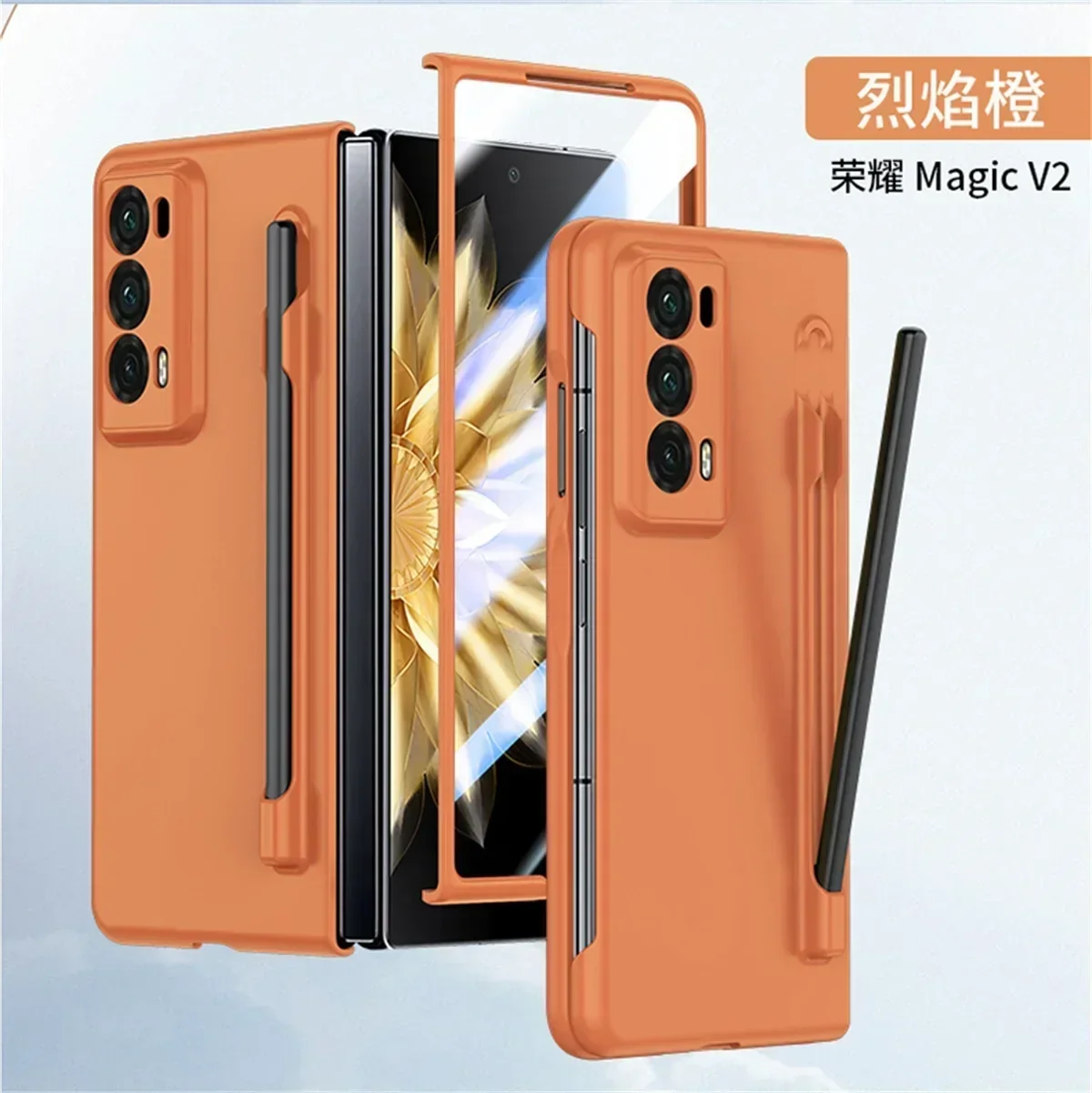 Matte Armor Handyhülle für Honor Magic V3 V2 VS2 PC, Hartschalenschutz, stoßfester Filmschutz mit S-Stifthalter-Abdeckung – Detail 5