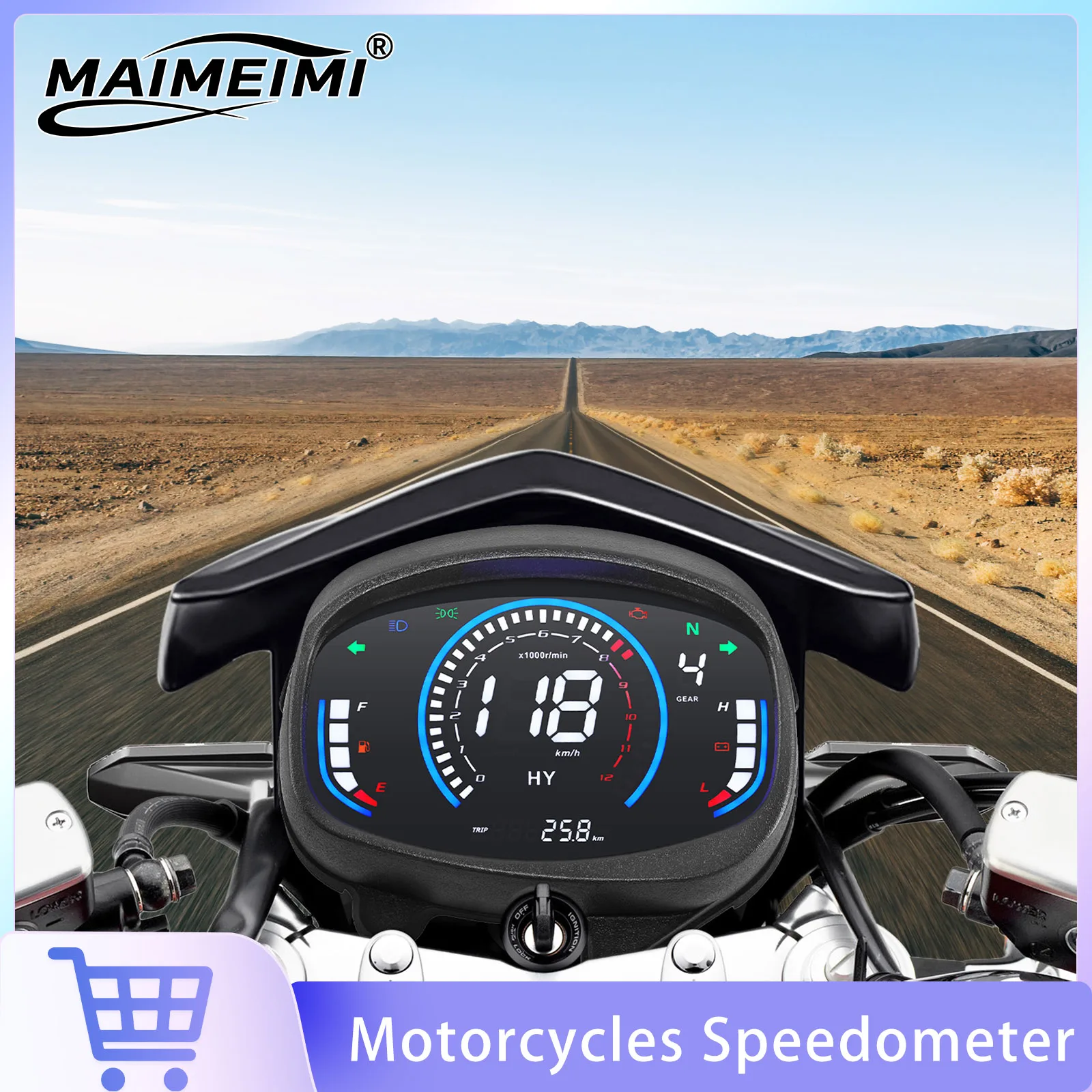 Motorcycle Gear Indicator - Motorcycle Digital Speedometer Gauge Odometer Tachometer