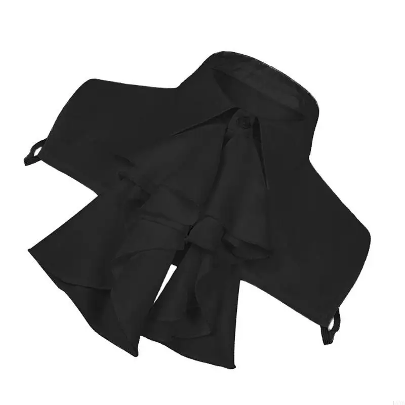 L5YA French Shirt Collar Embellishment Vintage Ruffled Front Jabot Half Shirt Faux Collar Ruffled Collar Insert Top