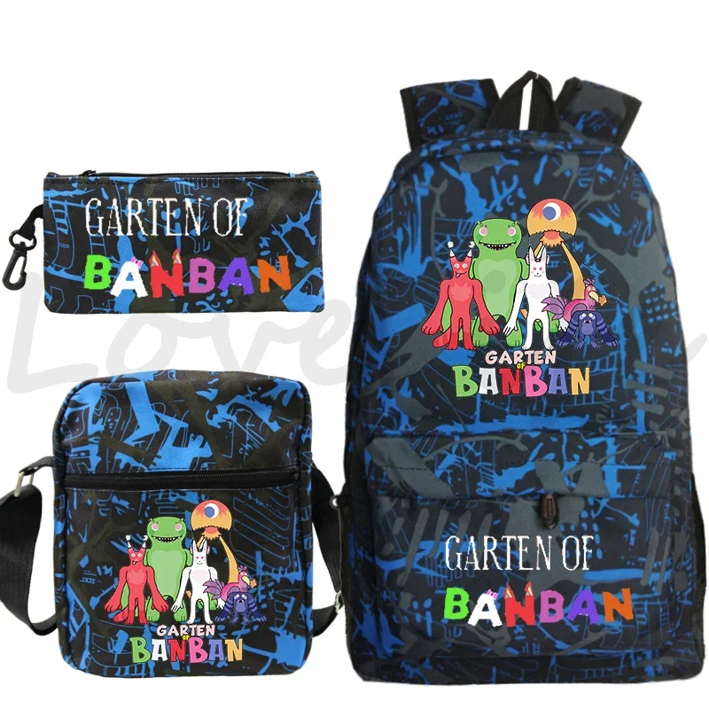 Garten of Banban Backpack Shoulder Bag Pen Bag 3 pcs/set Boys Girls Schoolbag Students Cartoon Bookbag Travel Rucksack Sport Bag