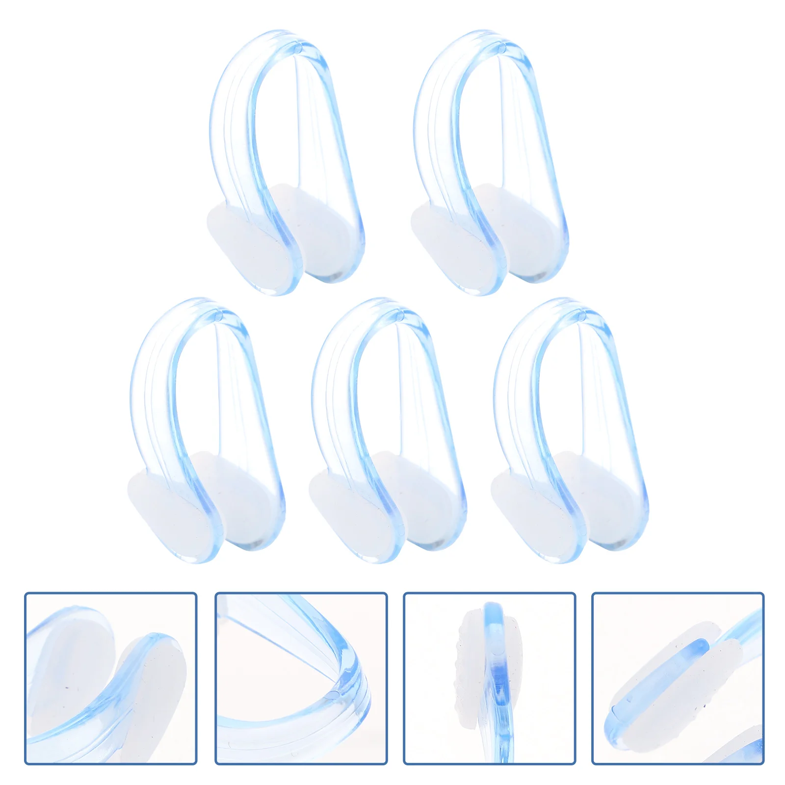 

5 Boxes Plugs Portable Swimming Clips Convenient Nose Clamps For Adult Skin-Friendly Portable Nose Clamps Swimmer Supply
