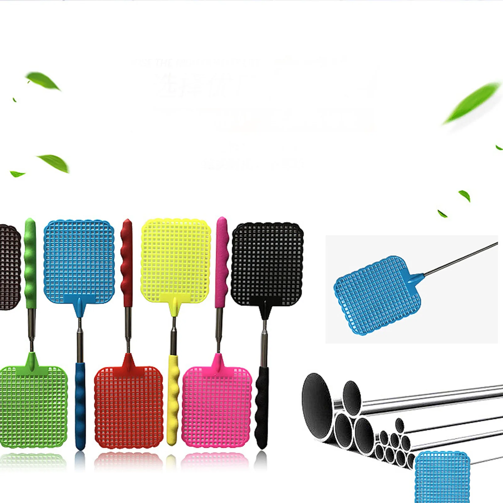 9PCS Fly Swatters Telescopic ขยาย Fly Swatter ป้องกัน Pest ยุงเครื่องมือแมลงวันดัก Retractable Swatter สวนอุปกรณ์