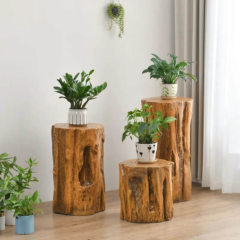 Flower rack indoor living room balcony bonsai potted plant multi-functional shelf household floor-standing imitation wooden stak