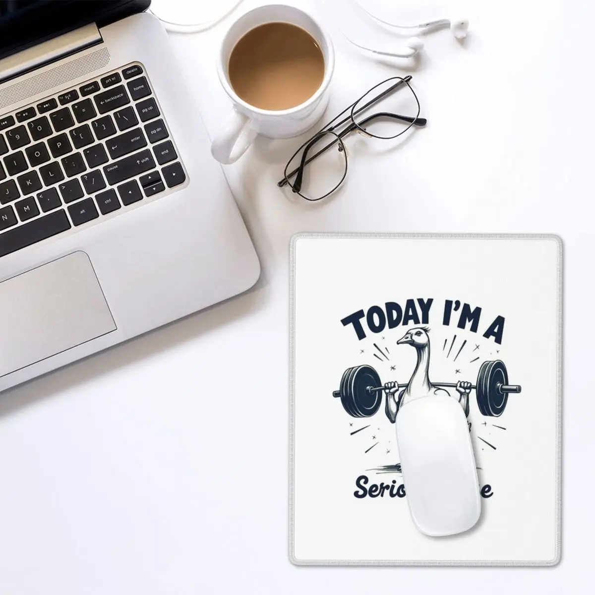 Today I'm A Serious Goose Lifting Weights Gym Mouse Pad Gamer PC Laptop Mats Keyboard  Desk Mat 7x9 in 22x18 cm