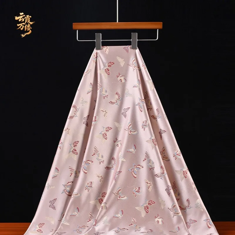 New Chinese-style relief embroidery fabric soft Hanfu cheongsam upper garment designer's