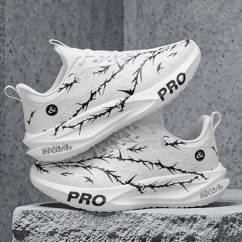 Unisex Carbon Plate Running Shoes Lightweight Breathable Comfortable Sport Shoes Sneakers Lace Up Size 36 45
