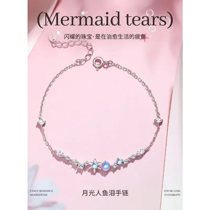 

Genuine Disney Joint Sterling Silver Bracelet Exquisite Mermaid Princess Girls Jewelry Anime Accessories