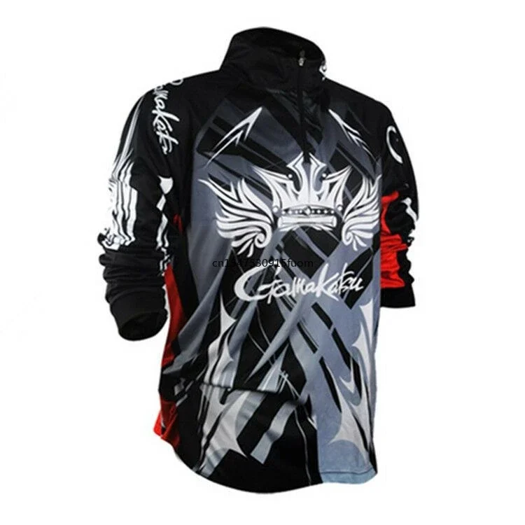 

Long Sleeve Stand Collar Fishing clothing Sunscreen Drying Breathable clothes shirts cycling hiking