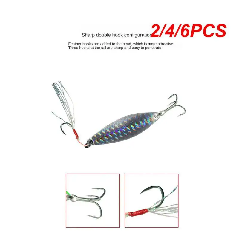 2/4/6PCS Fake Bait Metal Sequins Crossmouthed Perch 7g-18g Fishing Accessories Fishing Supplies Freshwater Luya Bait