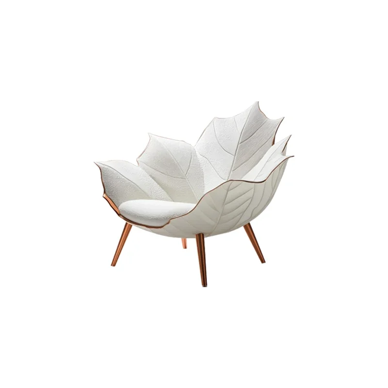 Modern minimalist designer creative art FRP maple leaf shape single sofa chair