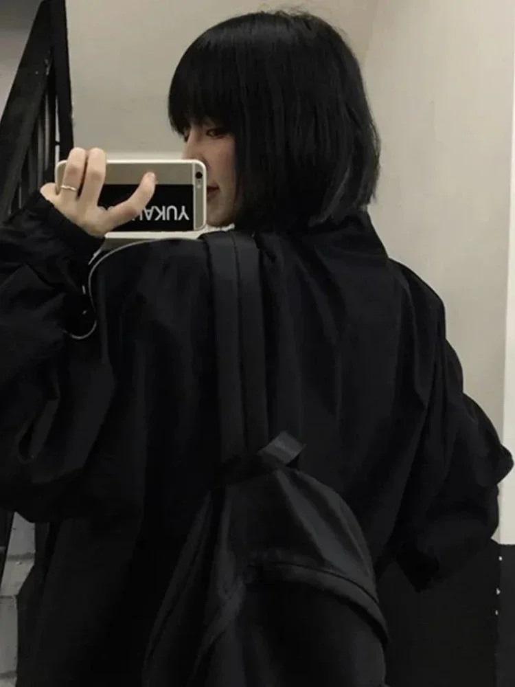 Jarní podzimní trendy univerzální kabát, noví studenti, muži a ženy, volné jednoduché kabáty, hip hop, preppy, ležérní, Harajuku bundy, Y2k korejský - náhled 3