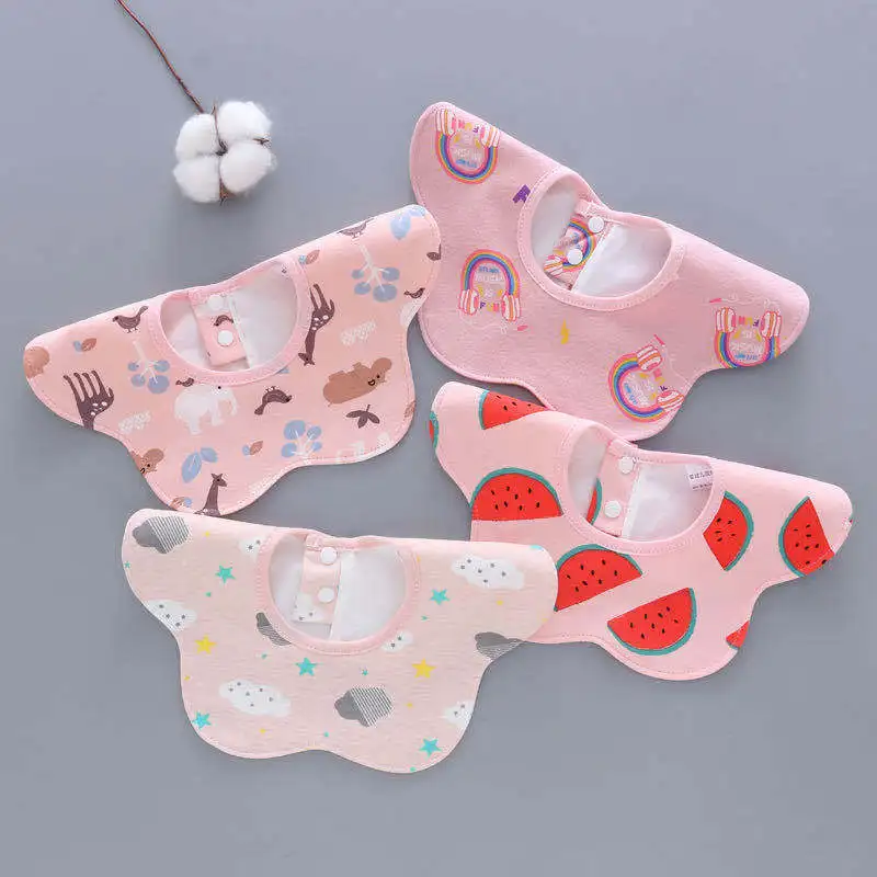 Baby Bibs & Bur p4 pcs sets cotton Cloths items feeding set for newborns infant Boy Girl Toddler Child essentials  Stuff kits