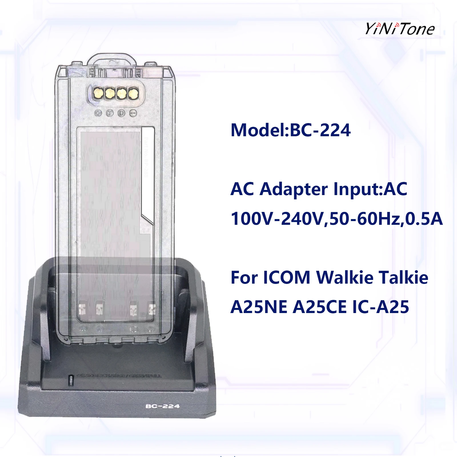 aTwo Way Radio BC-224 Battery Desktop Chargergreen For ICOM A25NE A25CE IC-A25 safety Rapid Charger with EU/US Power Adapter