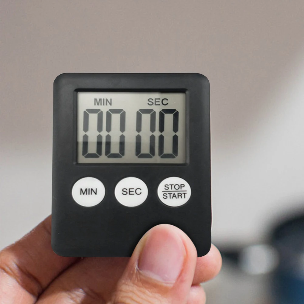 Digital Electronic Kitchen Timer LCD Display Electronic Timer Stopwatch Mini Magnetic for Sports Exercise Baking Cooking