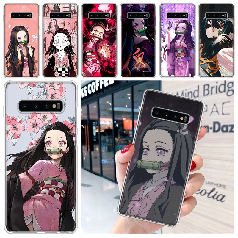 Demon Slayer Kamado Nezuko Soft Phone Case for Samsung Galaxy S24 S23 S22 S21 Ultra S20 FE S10 Plus S10E S9 S8 + Fundas Cover Ca