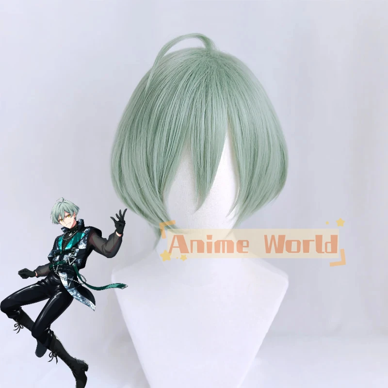 IDOLiSH7 ISUMI HARUKA Light Green Short Game Role Play Synthetic Hair Carnival Halloween Party Cosplay + Free Wig Cap